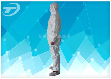 Durable Non Woven Fabric Disposable Coverall Suit White Chemical Resistant Coveralls
