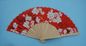 Hand Held Folding Hand Fans With Natural Wooden Ribs And Fabric or paper Cover , size 23cm